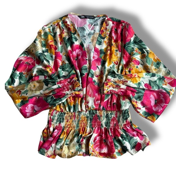 Zara Multicolor Floral Top - Picture 1 of 3
